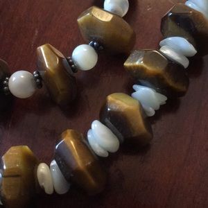 Tigers Eye and Moonstone Necklace and Bracelet